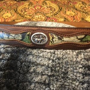 Ranger Mens Leather/Camo/ Deer Motif  Brown Belt Size 40